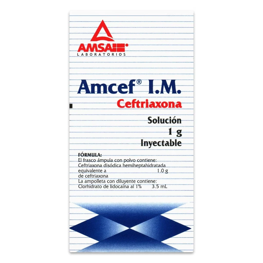 Amcef I.M. 1g Inyectable 3.5mL (Ceftriaxiona)