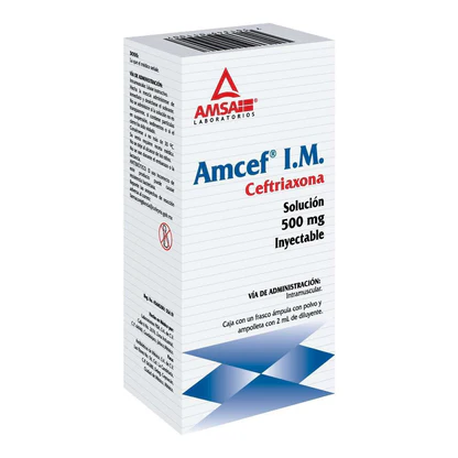 Amcef I.M. 500g Inyectable 2mL (Ceftriaxiona)