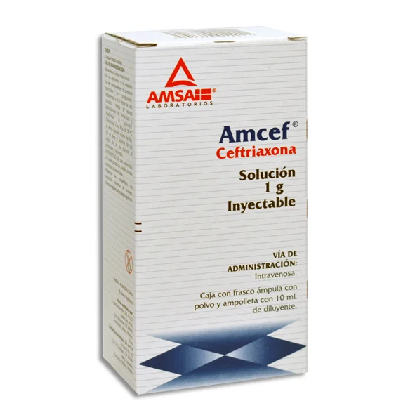 Amcef I.V. 1g Inyectable 10mL (Ceftriaxiona)