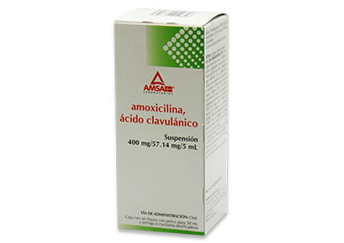 Amoxicilina 400 mg - Acido Clabulanico 57.14 mg / 5 mL Suspensión 50 mL (Amsa)