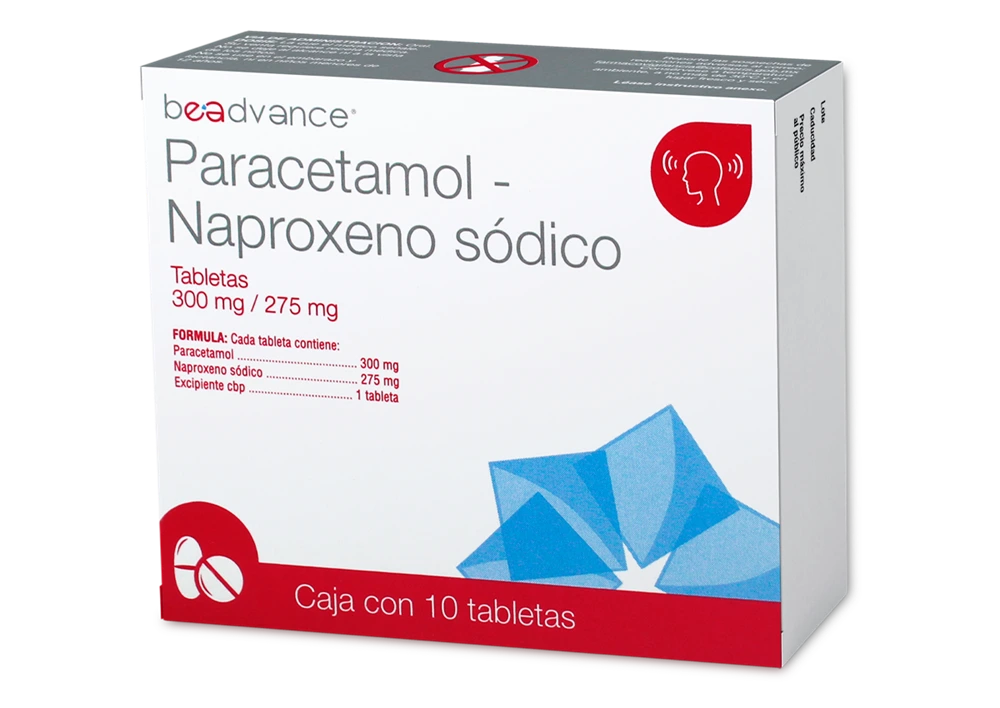 [7501342800103] Paracetamol 300 mg  / Naproxeno Sódico 275 mg c10 Tabletas (Be Advance)