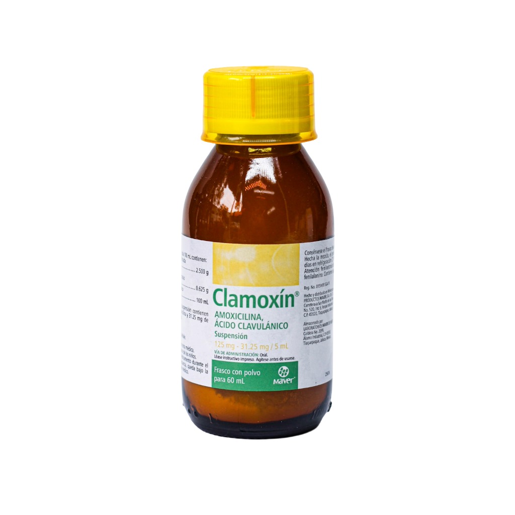 [7502009740206] Clamoxín Suspensión 60 mL (Amoxicilina 125 mg - Acido Clabulanico 31.5mg / 5mL)