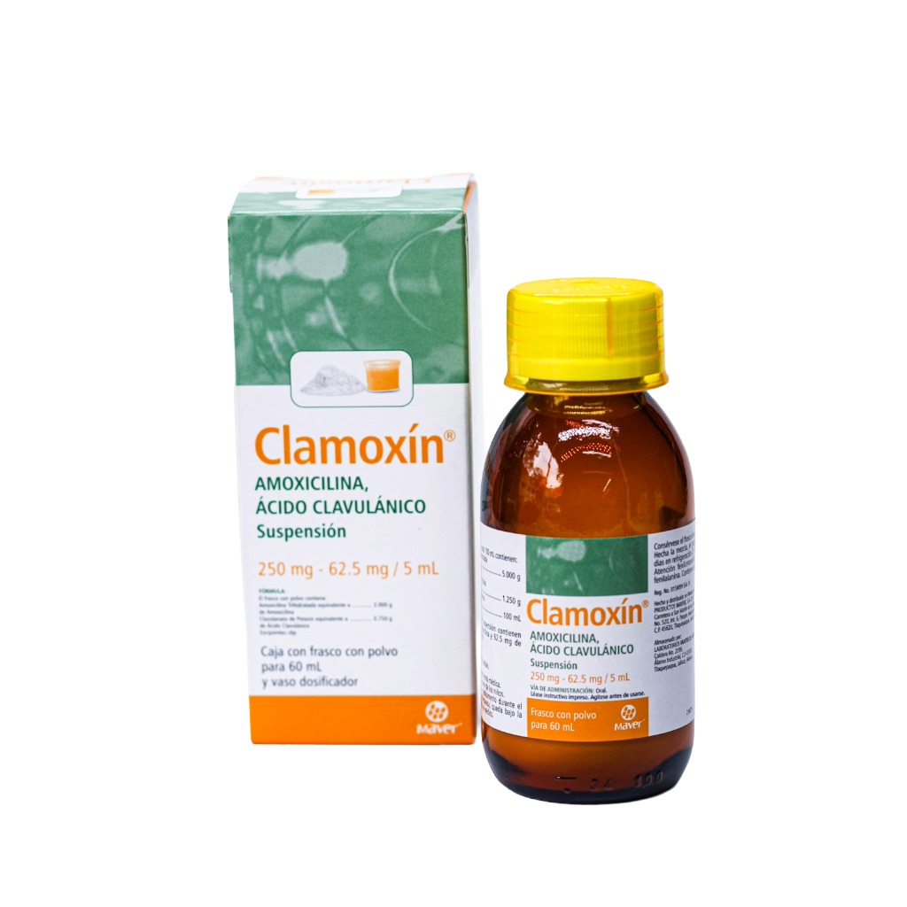 [7502009740213] Clamoxín Suspensión 60 mL (Amoxicilina 250 mg - Acido Clabulanico 62.5 mg / 5mL)