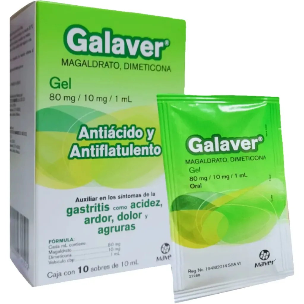 [7502009745522] Galaver Gel C10 Sobre de 10ml (Malgadrato 80mg | Dimeticona 10mg)