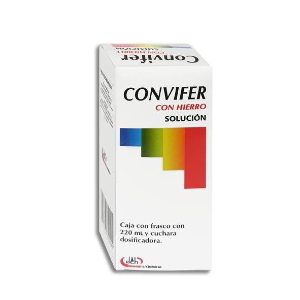 [7501825300991] Convifer con Hierro Solucion 220 ml (Vitamina B6 0.15 G Vitamina B12 200.00 MCG Vitamina B1 0.10 G Cilproheptadina 0.04 G L-LISINA 3.00 G Gluconato Ferroso 2.09 G)