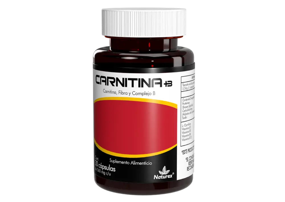 [7502009743993] CARNITINA+B 30 Capsulas 560 MG (Vitamina B5 5.00 MG L-Carnitina 240.00 S/G Vitamina B1 5.00 MG)